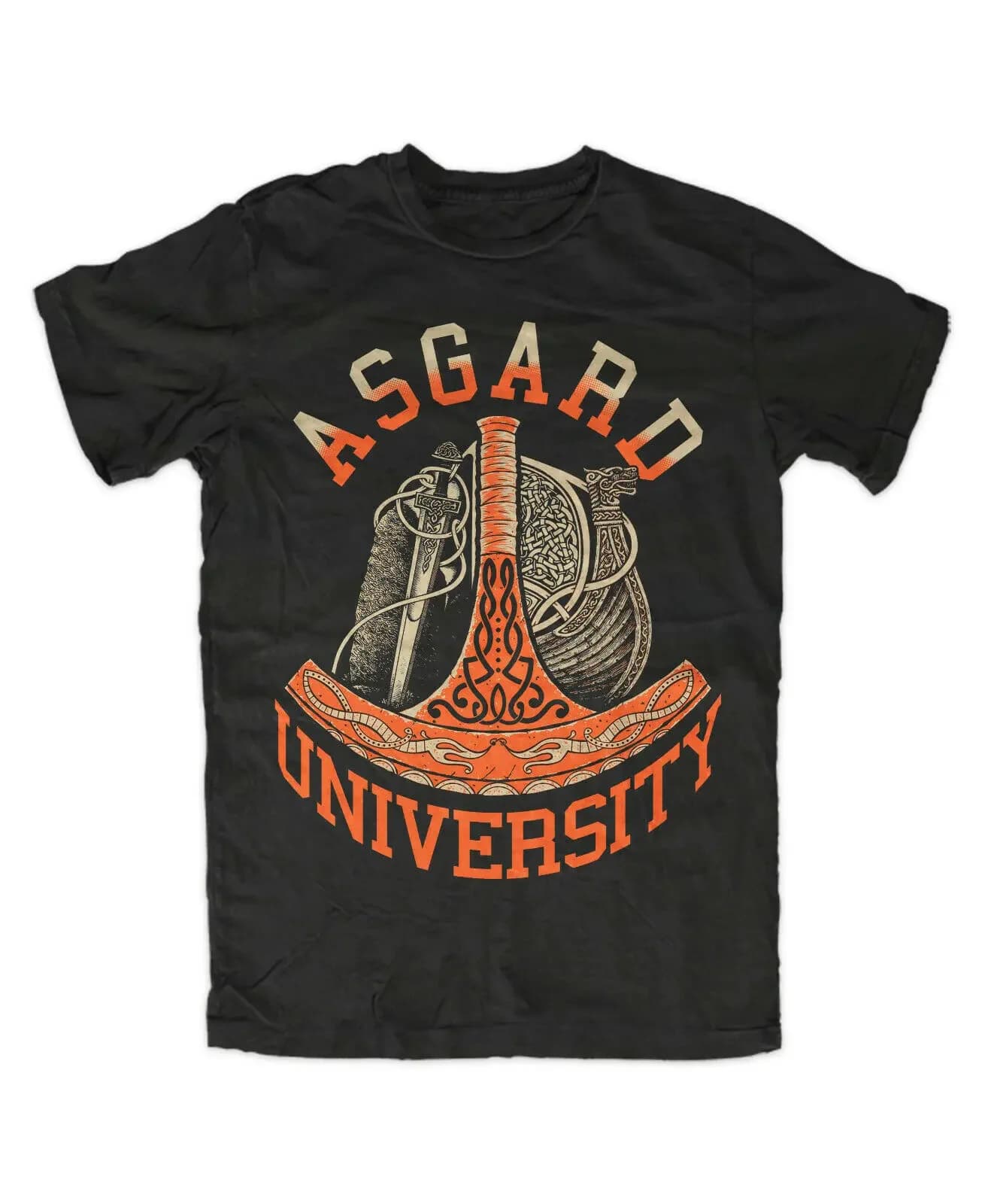 Asgard University  Vi-kinger Warriors Thor Hammer T-Shirt. Summer Cotton Short Sleeve O-Neck Mens T Shirt New S-3XL