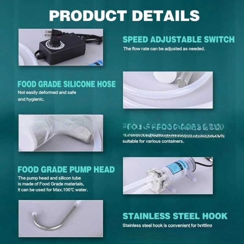Household Electric Water Transfer Pump 110V Speed Adjustable Ice Machine Coffee Machine Water Cooling, Food Grade Automatic