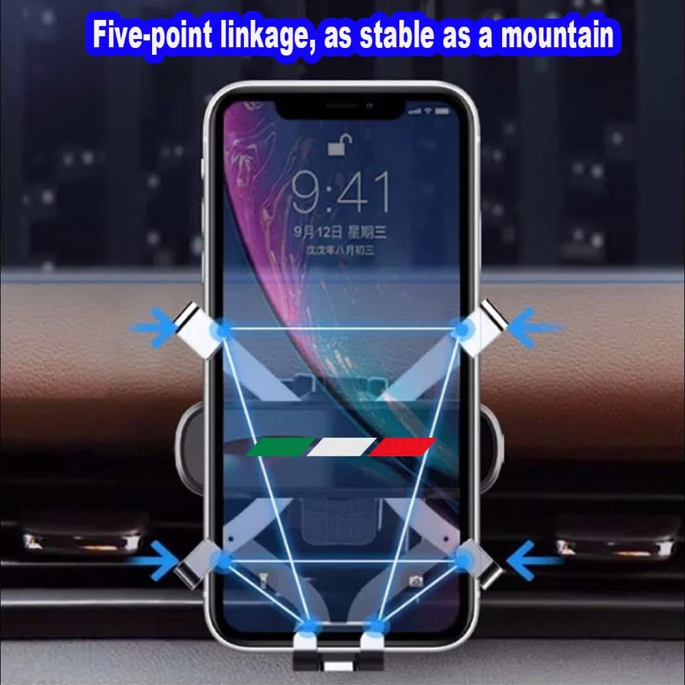 Tri Colors Car Phone Holder Mobile Mount Stand For Alfa Romeo Giulia Giulietta Stelvio Brera 159 156 MITO Quadrifoglio TI