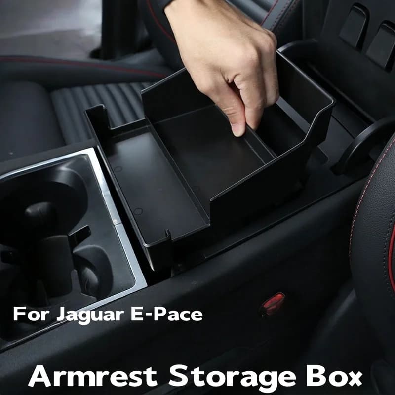 For Land Rover Jaguar E-Pace 2018 ABS Black Car Center Control Armrest Box Storage Box Organize the pallet Car Accessories