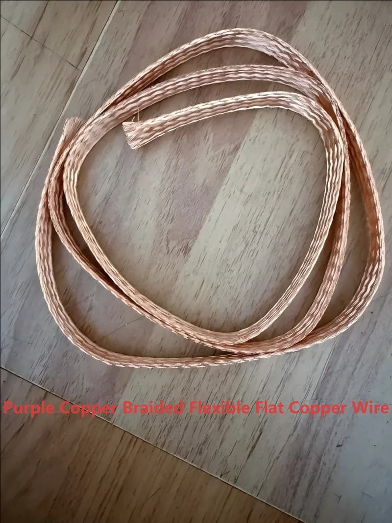 Bare Flexible Copper Braided Flat Wire Grounding Earthing Connection Strip 6/10/25/50mm² High Conductive Copper Busbar Connector