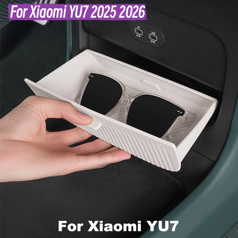 For Xiaomi YU7 2025 2026 Sunglasses Silicone Storage Case Central Control Glasses Pocket Car Armrest Box Accessories
