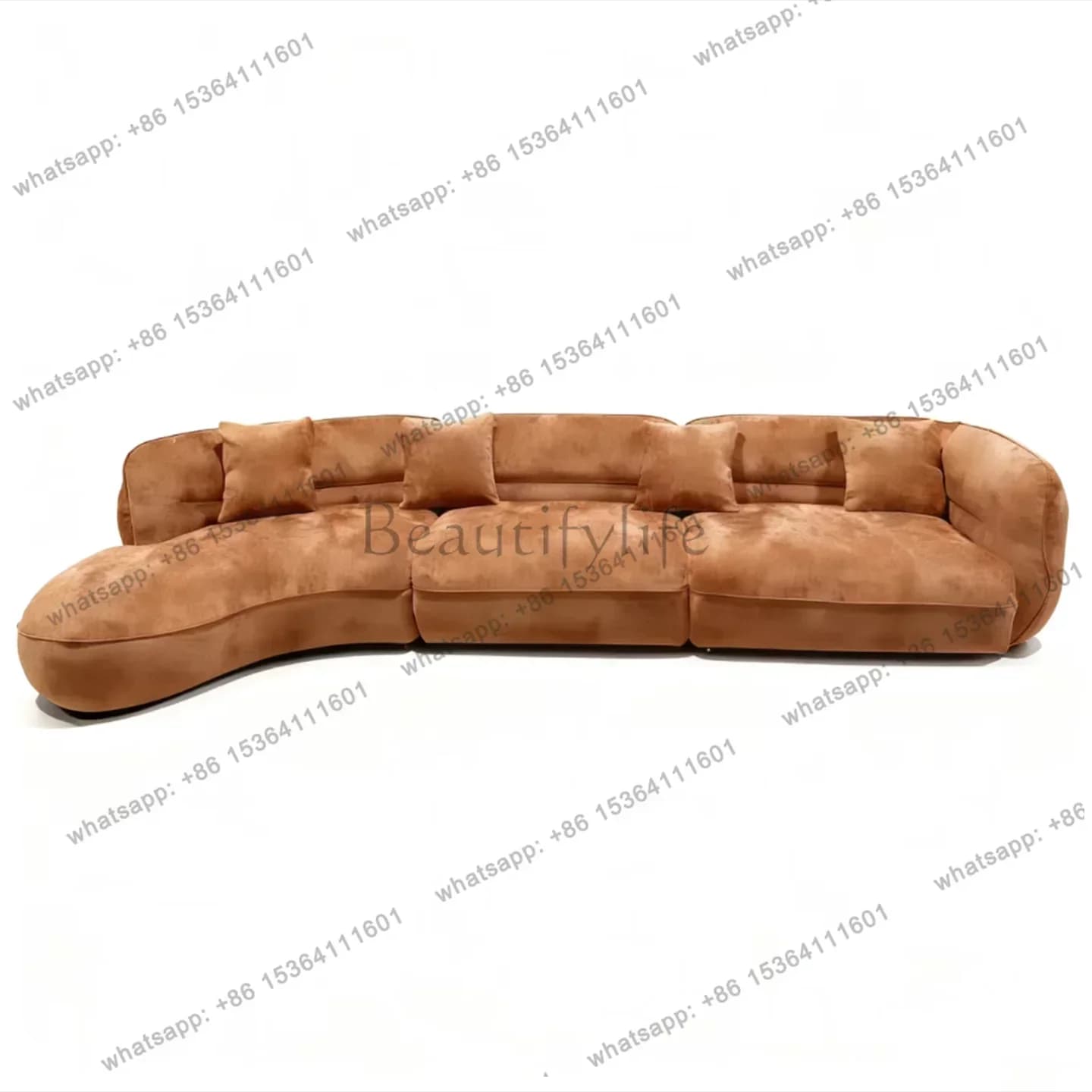 LJYItalian minimalist curved fabric sofa light luxury designer homestay special-shaped corner sofa