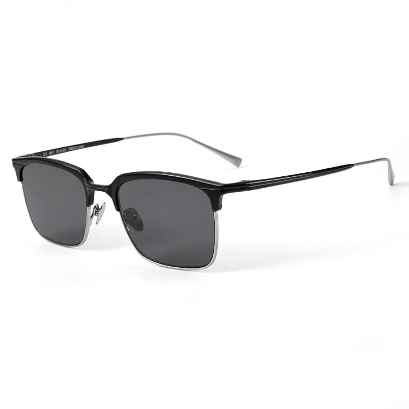 New travel sunglasses men's trendy box fashion versatile pure titanium sunglasses men's outdoor sunscreen