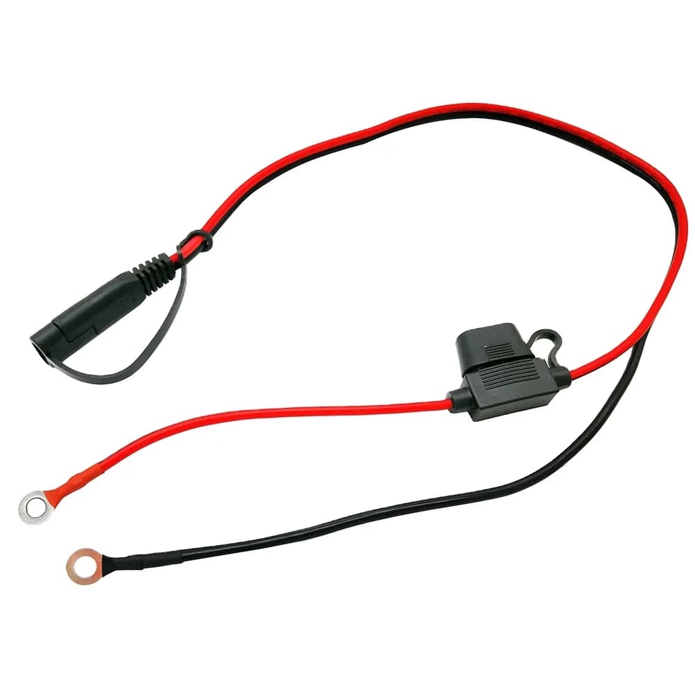 3pcs 16AWG Output Connector 12V Car Ring Terminal to Sae Battery Charger Extension Cord for Motorcycle Battery