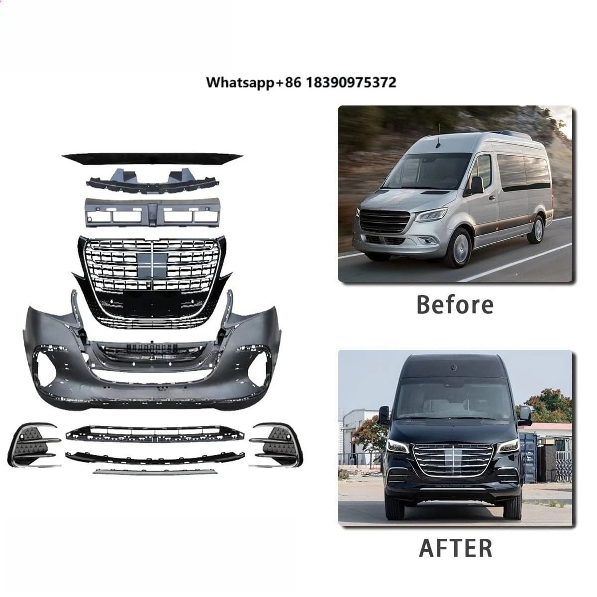 PP Body Kit for  Sprinter W906 W907 W910 2018-2020 Upgrade to W448 Style | Easy Install | OEM