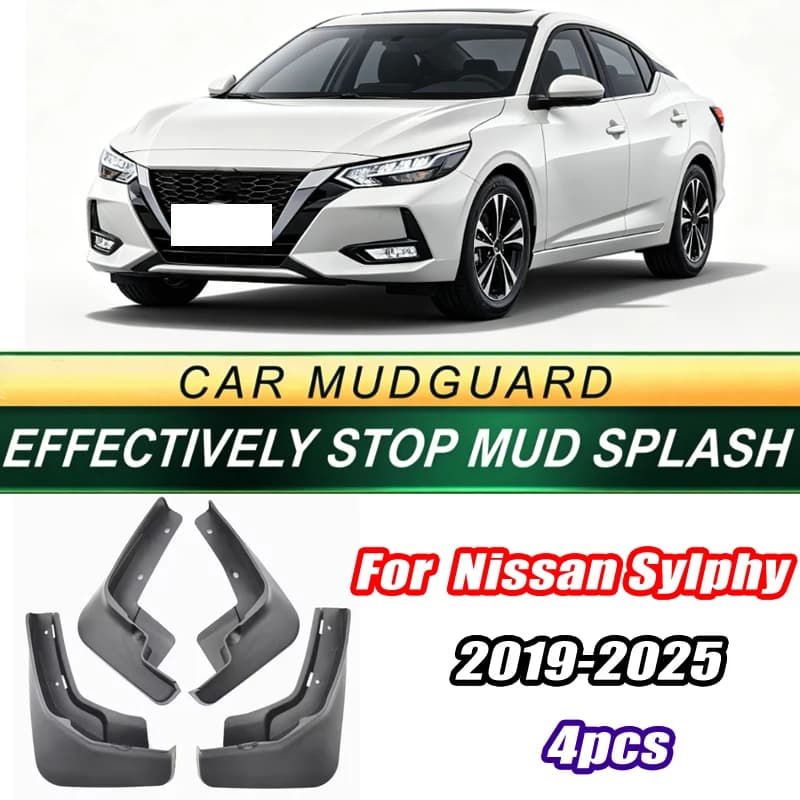 For Nissan Sylphy Sentra 2019-2025 NEw Upgraded Soft Material Car Mud Flaps Front Rear Wheel Mudguards Splash Guards Fender