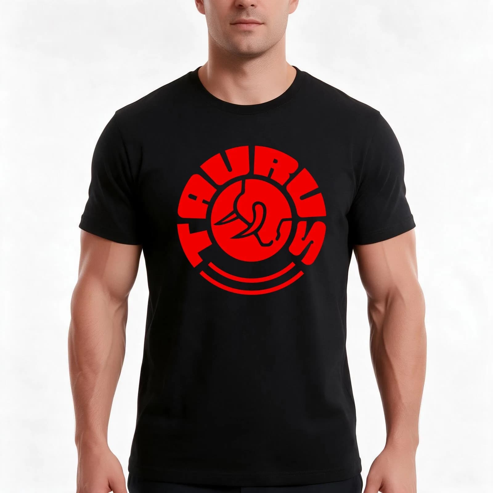 Taurus Logo T-Shirt, Summer Casual Cotton Tee, Oversized Streetwear Tops, Vintage Graphic Print, Loose Fit Short Sleeve