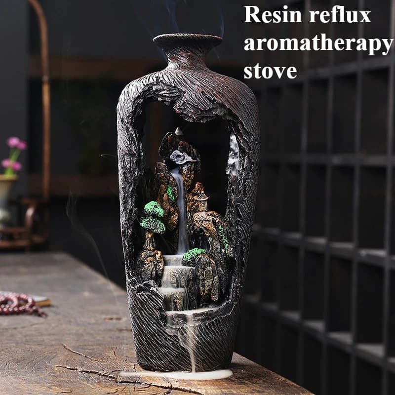 New Resin Backflow Aromatherapy Stove Creative High Mountain Flowing Aromatherapy Stove High End Home Decoration Gift