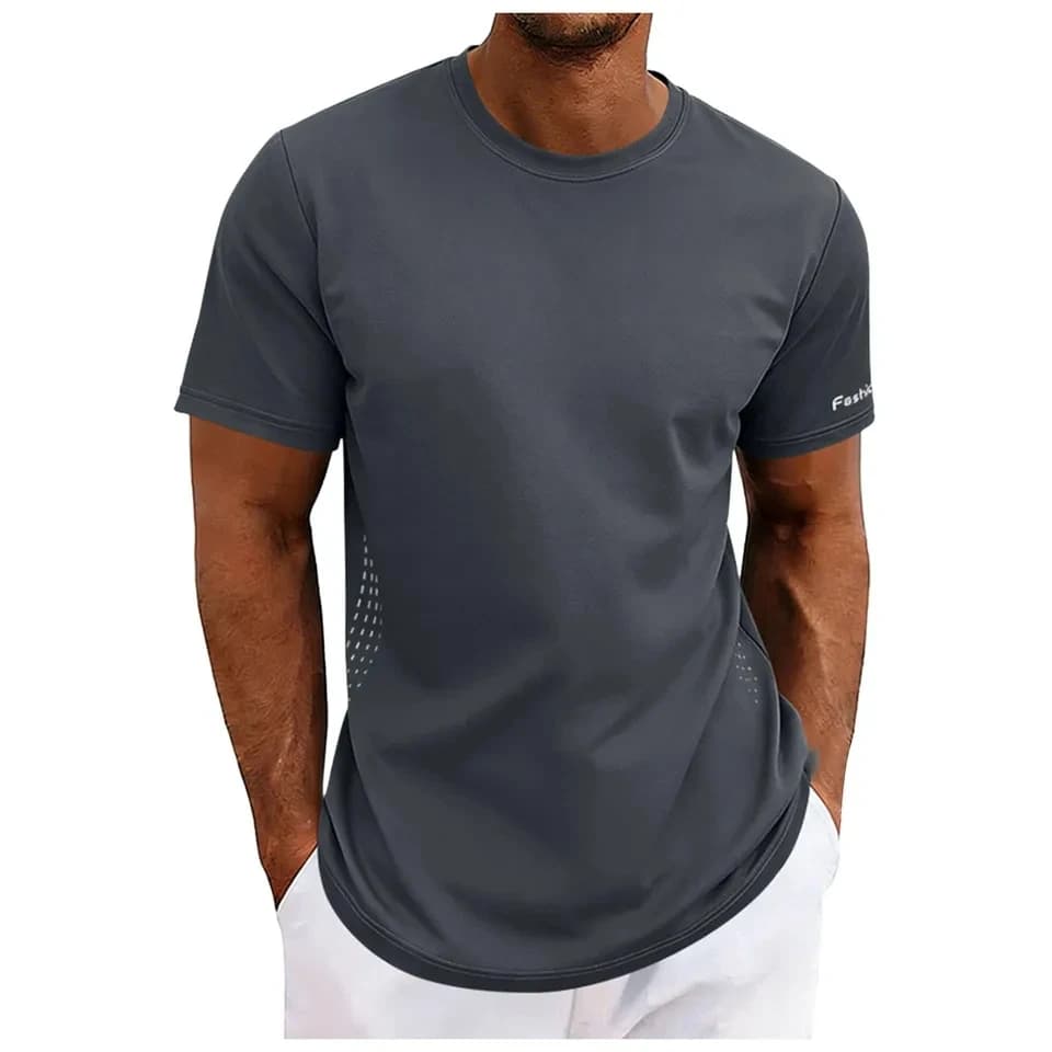 Men's Sports T-Shirt Quick-drying Short Sleeve Tees Breathable Crew Neck Casual Sportswear Workout Training Running Men Clothes