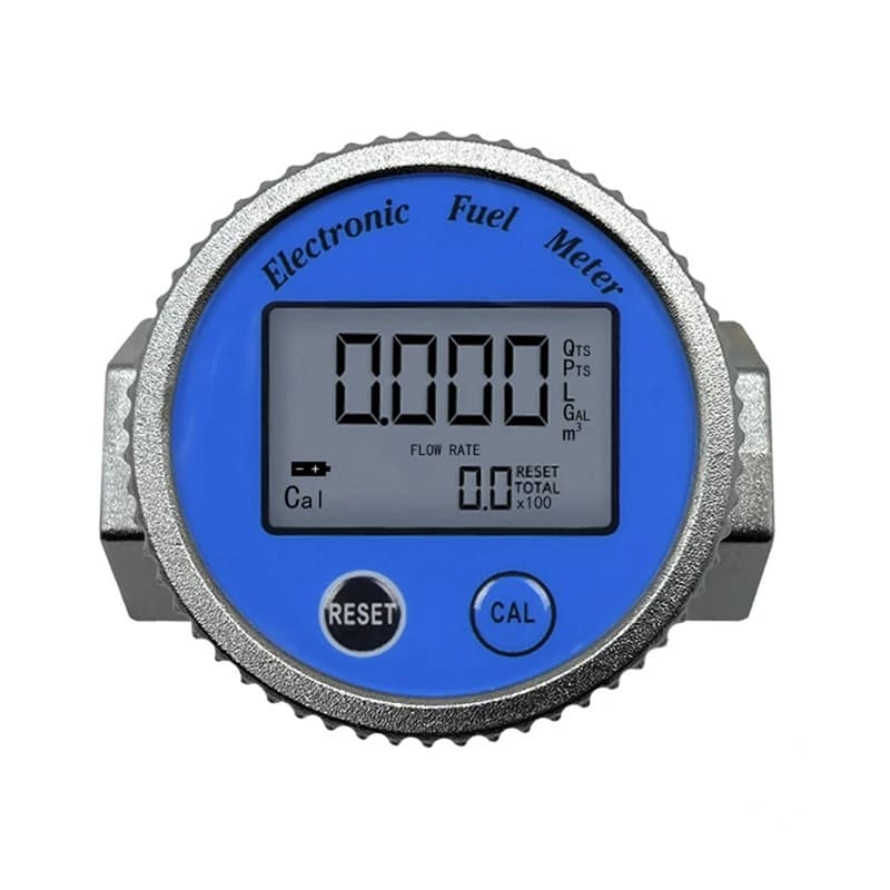 Aluminum Alloy High Precision Electronic Digital LCD Fuel Gauge Methanol Oil Turbine Flow Meter DN20MM Blue Circular Flowmeter