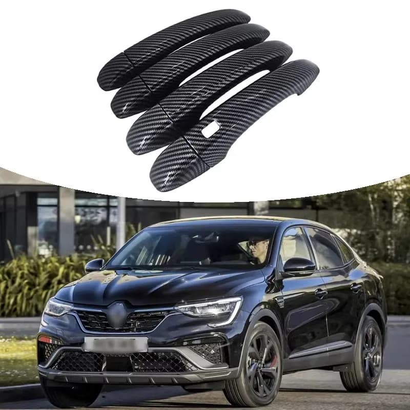 Glossy Black Carbon Fiber For 2018-2023 Renault  Espace Arkana  Captur Door handle cover Trim Car Styling Accessories Stickers
