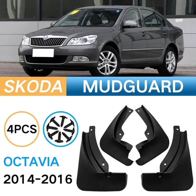 Mud flaps and mudguards for 2014-2016 Skoda Octavia 09-13 models General Car Mud Flaps Splash Proof  Scratch Resistant