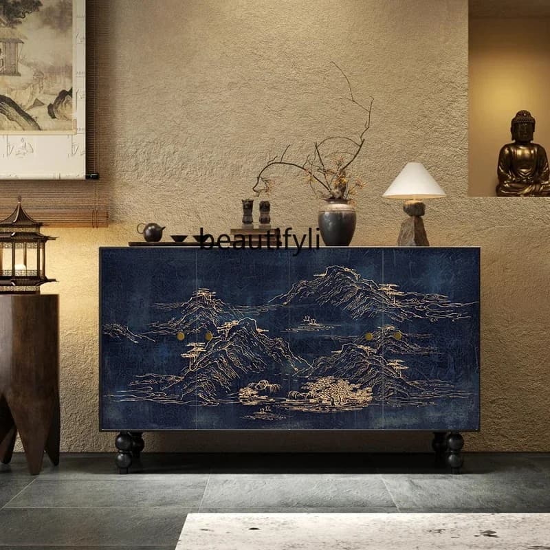 French entrance, Chinese style living room retro, bucket cabinet, side cabinet, restaurant preparation cabinet commercial