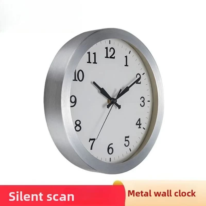 Scandinavian Round Wall Clock: Battery-Operated Modern Minimalist Design for Living Room, Classroom & Home Use