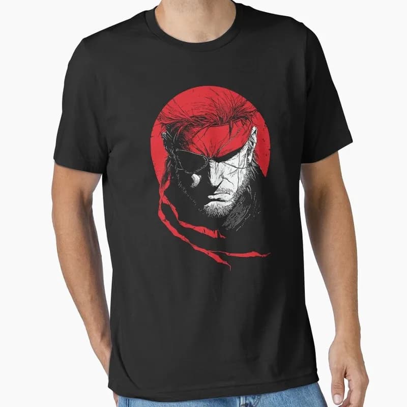 Metal Gear Solid MGS Game Gift T‑Shirt for Gamer Unisex Cotton Short Sleeve Tees Solid Snake Graphic Print Streetwear Tops