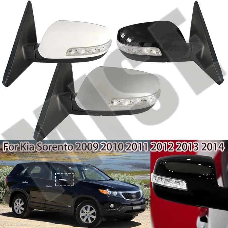 Car 9 Wire Rearview Mirror assembly For Kia Sorento 2009 2010 2011-2014 With Electric Folding Heating 87610-2P150