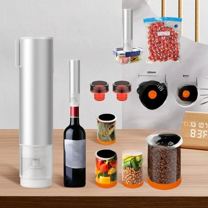 Electric vacuum sealing machine one-button fresh-keeping bag vacuuming to extend the shelf life of food