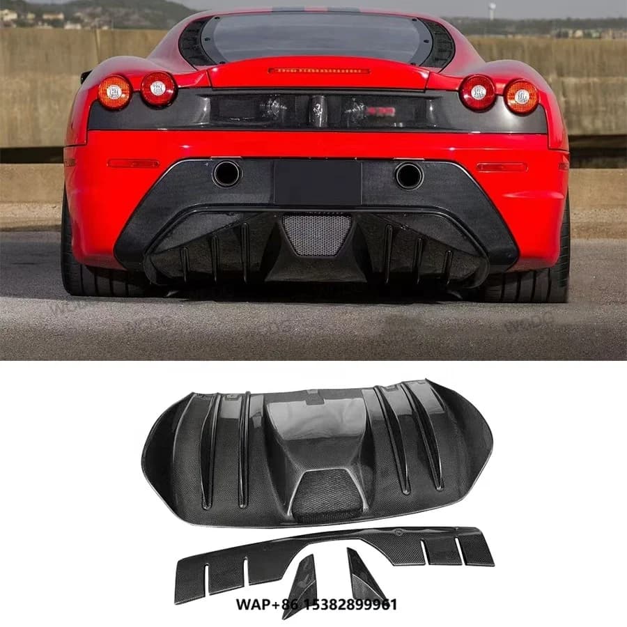 OEM Style High Quality Carbon Fiber Rear Diffuser Ferrari F430 Lower Board Spoiler Car Bodykit Rear Bumper Lip