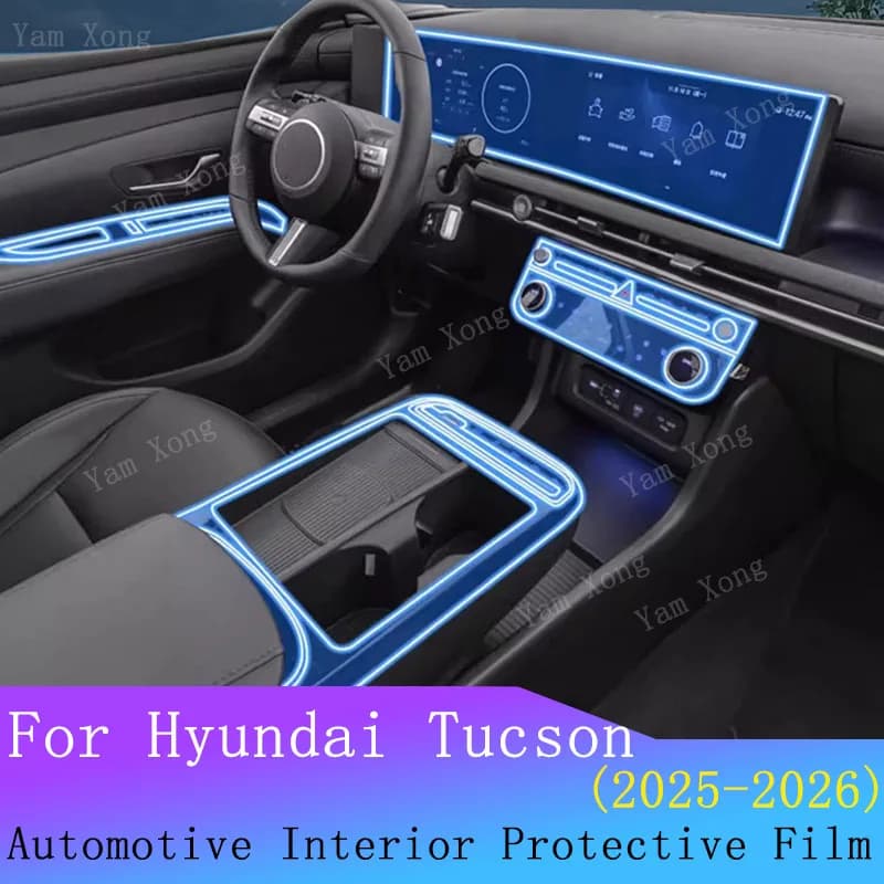 PPF Protection Film For Hyundai Tucson 2025 2026 Accessories Interior Transparent TPU GPS Navigation Gear Panel Center Console
