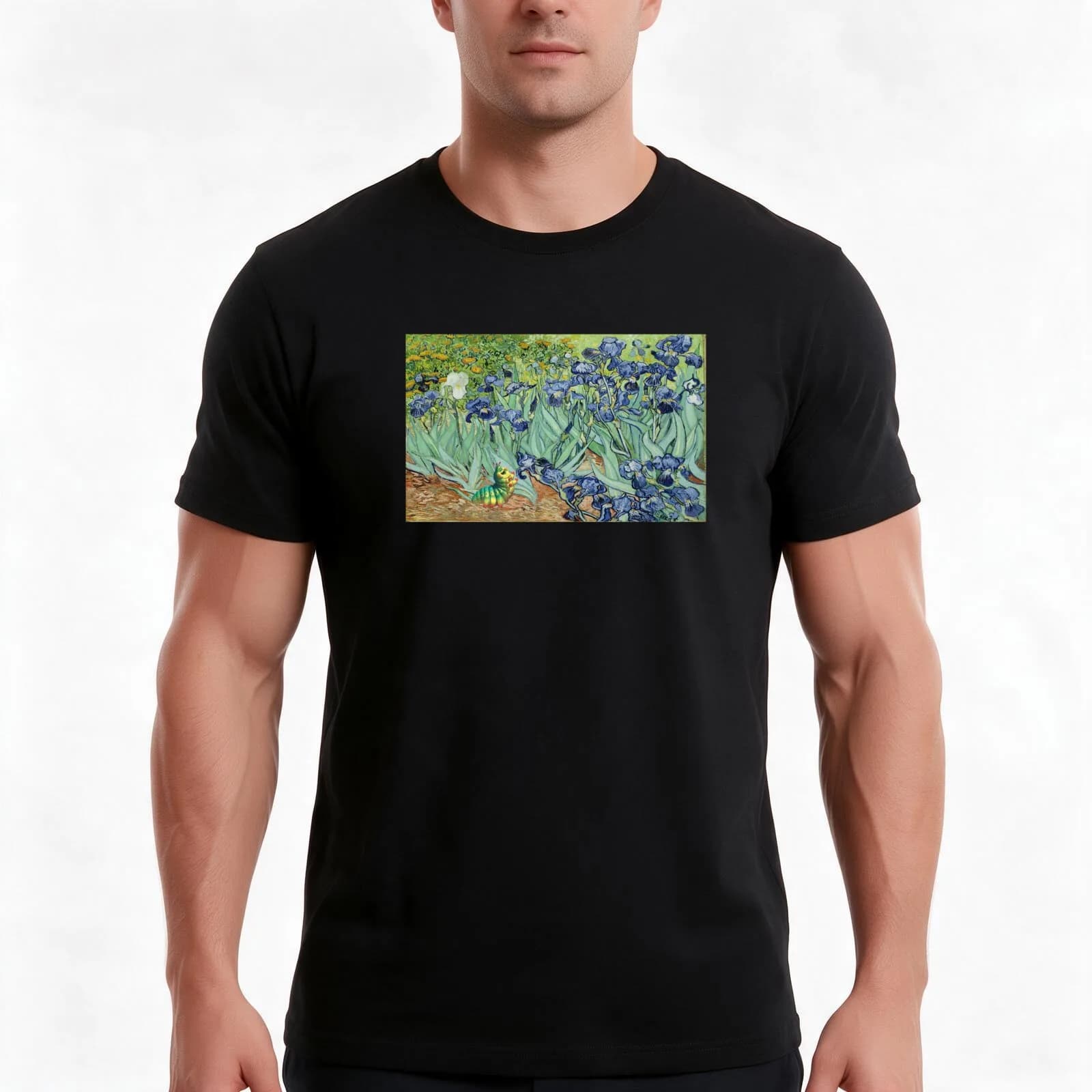 Heimlich in Irises T-Shirt, Summer Casual Cotton Tee, Oversized Streetwear Tops, Vintage Graphic Print, Loose Fit Short Sleeve