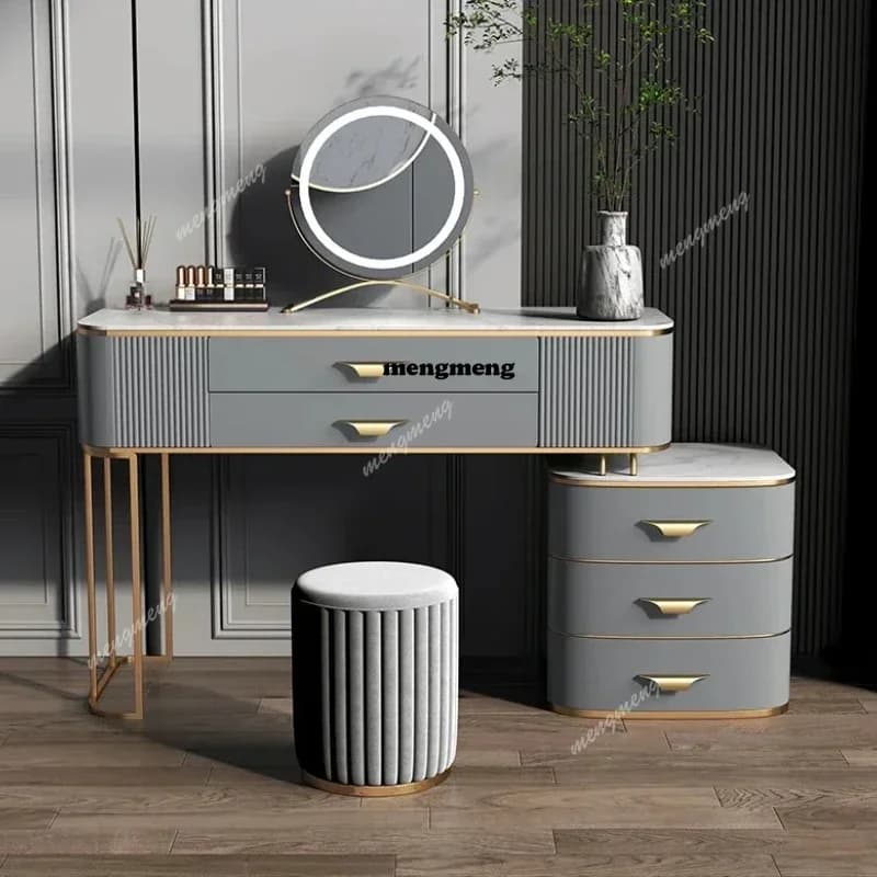 Women Luxury Nordic Vanity Table Organizer Modern Girls Space Saving Vanity Desk Bedroom Makeup Penteadeira Furniture Home