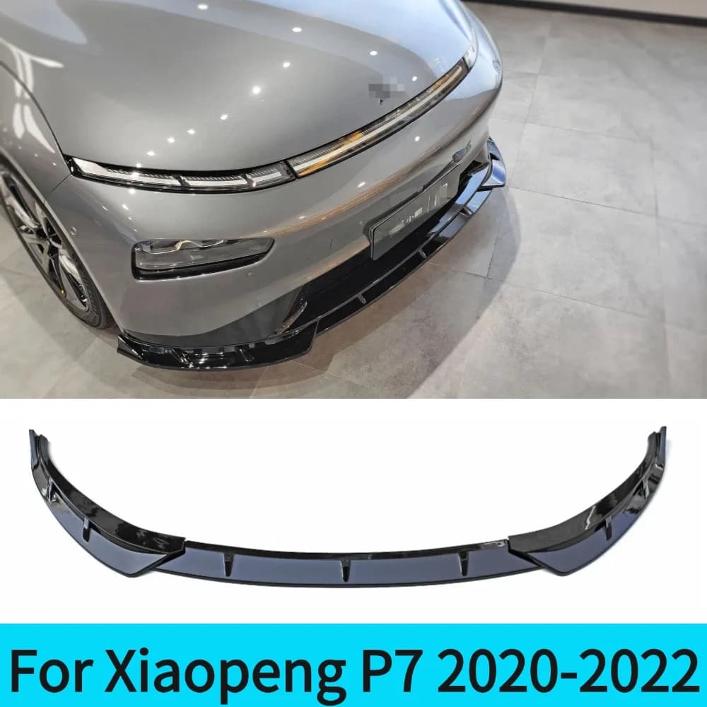 For Xiaopeng P7 2020-2022 Front Bumper Splitter Lip Diffuser Spoiler Guard Body Kit Car Accessory BS Style