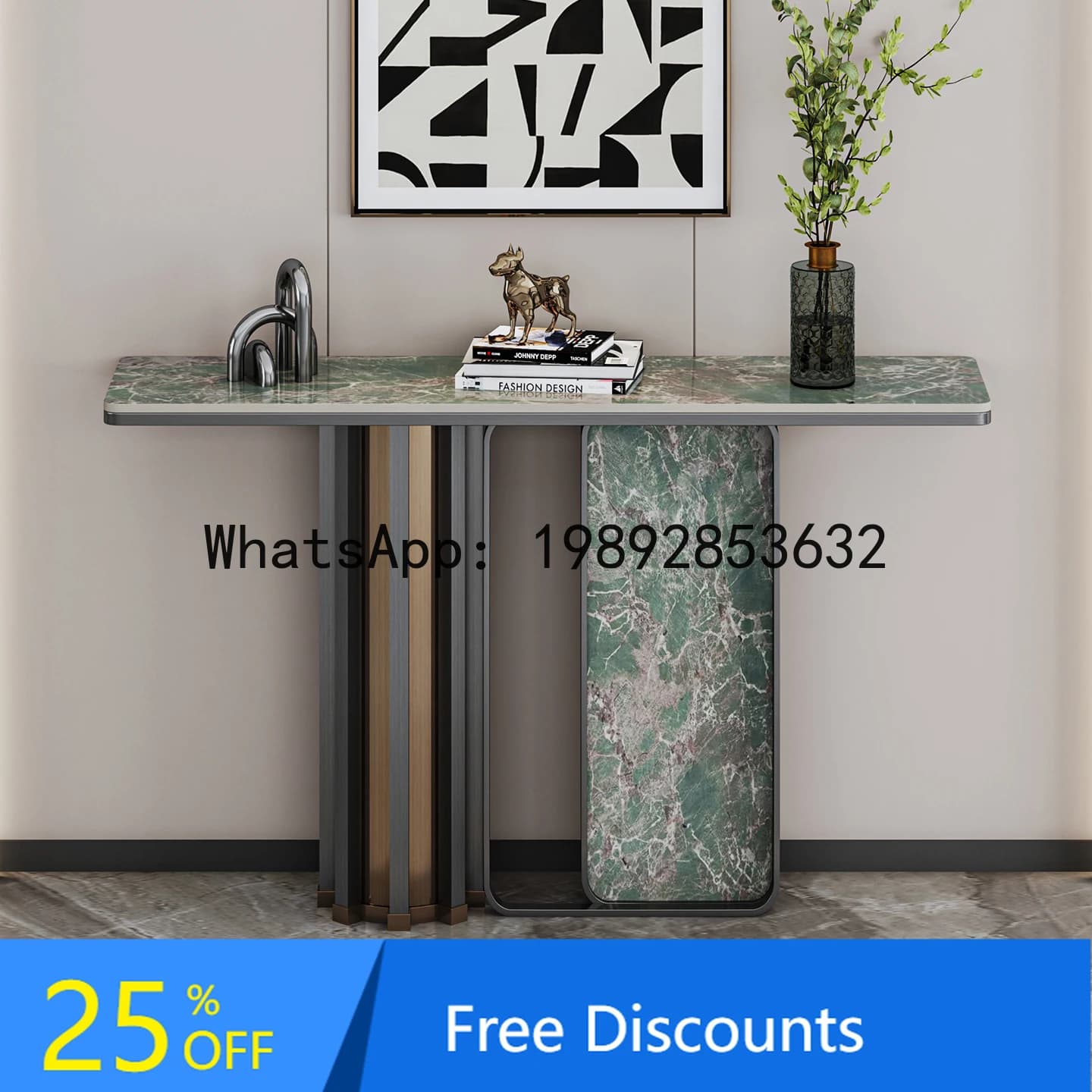 Stainless Steel Entryway Cabinet Against Wall, Modern Minimalist Hallway Cabinet for Front Door Entryway