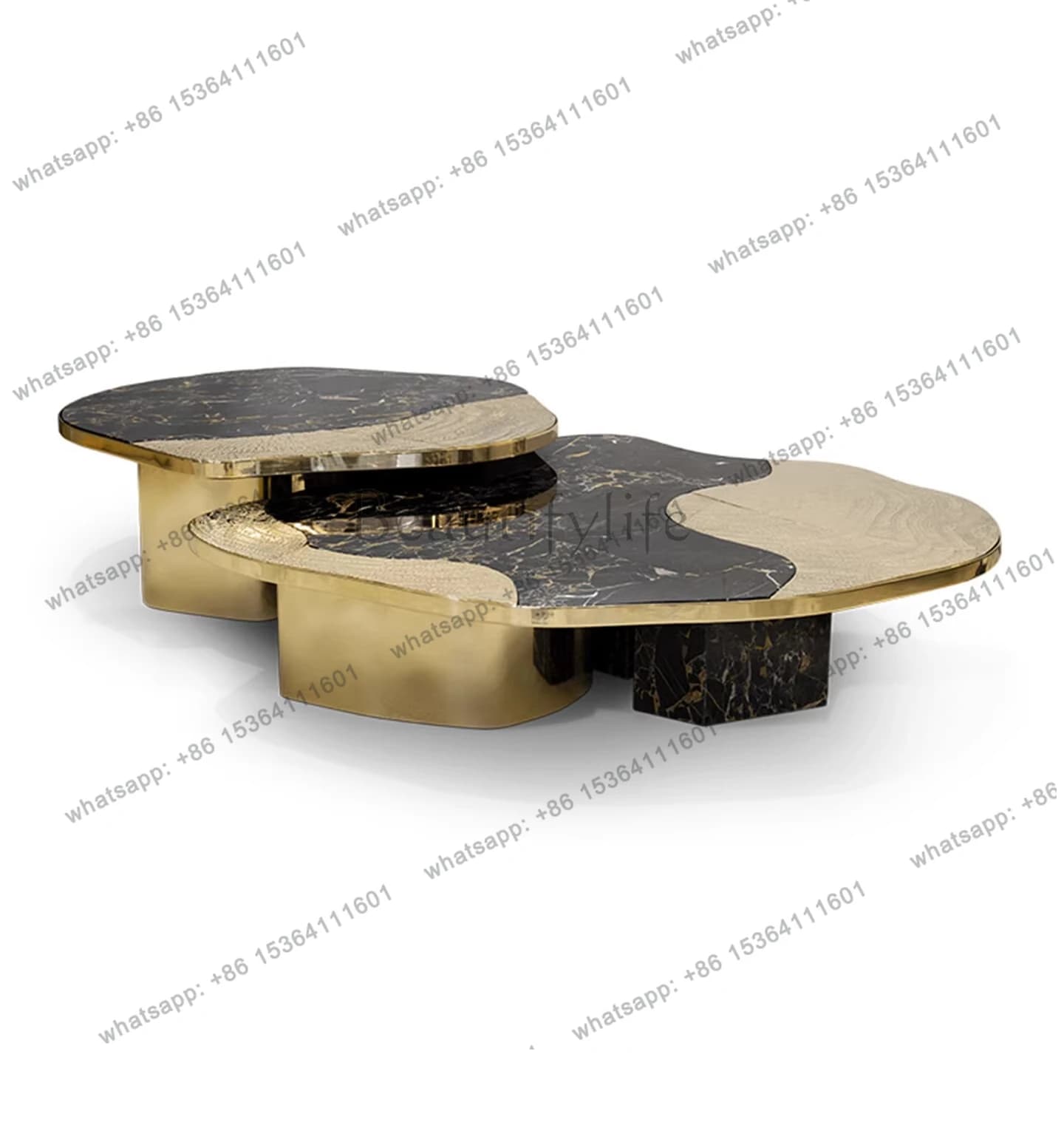 Italian marble coffee table light luxury creative irregular high-end coffee table combination