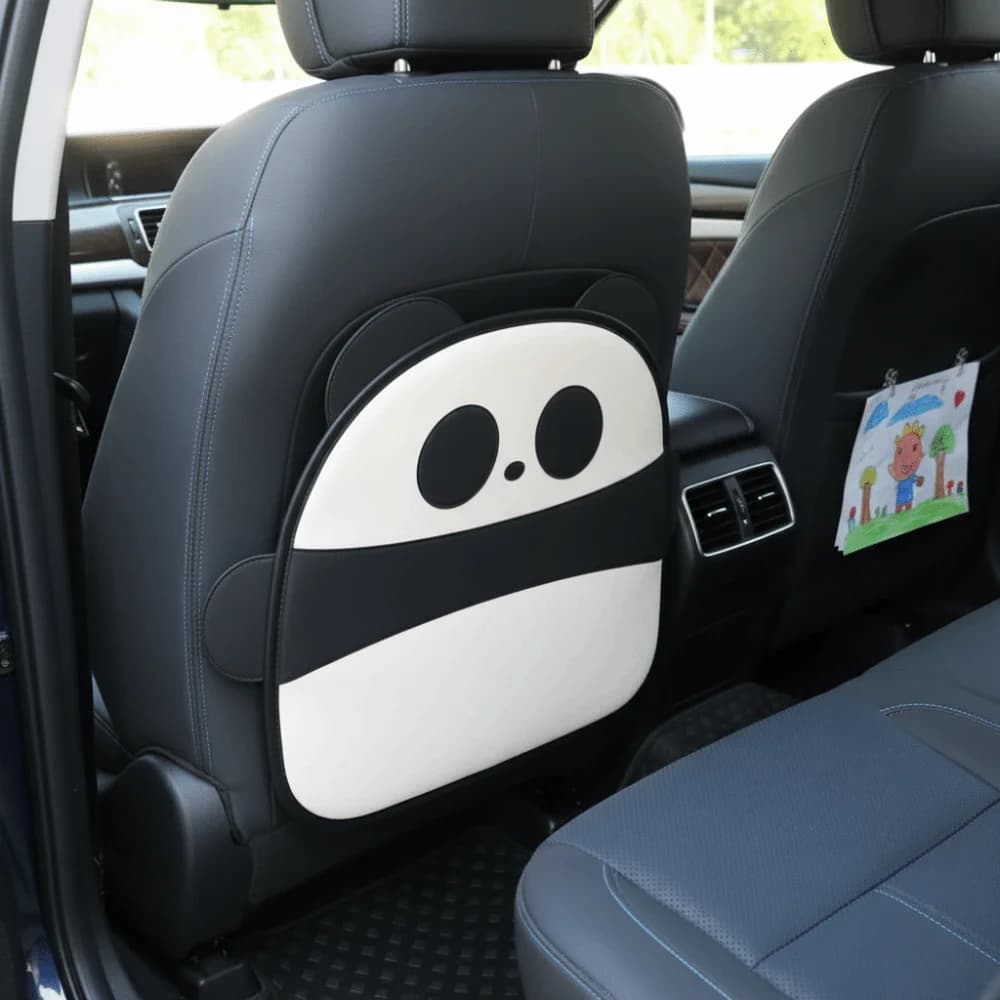 Waterproof Anti-Child-Kick Pad Cartoon Design Leather Protective Car Seat Back Cover Anti Dirty Cushion With Bag