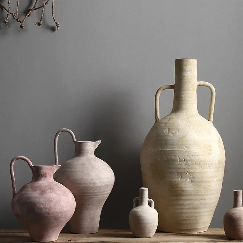 Wabi Stillwind Morandi Color Ceramic Vase Dining Table Soft Flower Decoration Ornament