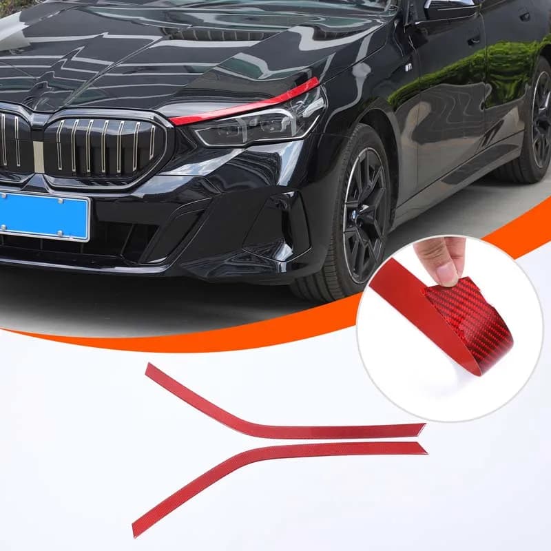 Headlight Eyebrow Decor Strip Car Head Lamp Eyelid Trim Sticker Head Lamp Decor Car Accessories For BMW 5 Series G60 2024-2026