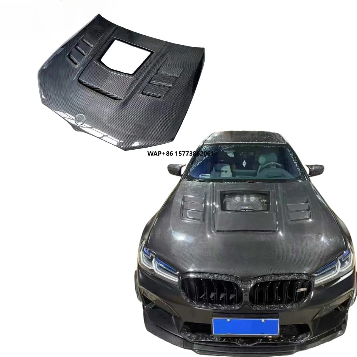 New Transparent Dry Carbon Fiber Hood with Bolt-On Clips for 5 Series F90 G30 G31 (2017-2023)
