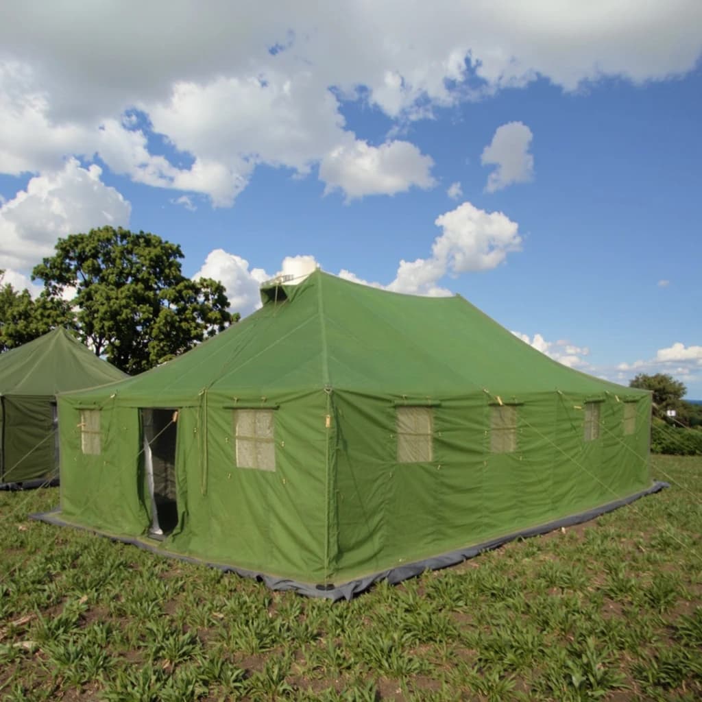 Classic Green Canvas Cloth Pole Tent For 20 People Grande Outdoor Camping Tente