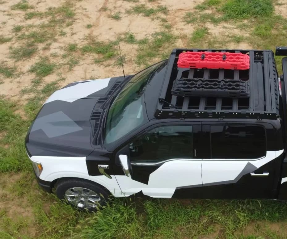 Popular Off-road Parts Aluminum Alloy Roof Rack Cargo Basket Aftermarket Black Roof Luggage for F150