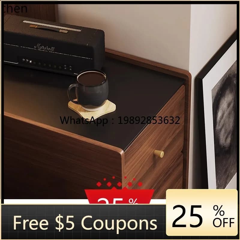 O2-10  solid wood bedside table storage corner living room sofa narrow side cabinet
