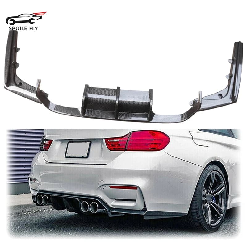 High Quality Rear Bumper Lip Glossy Black Or Carbon Fiber Look Body Kit Spoiler For BMW F80 M3 F82 M4 2015 2016 2017-2020