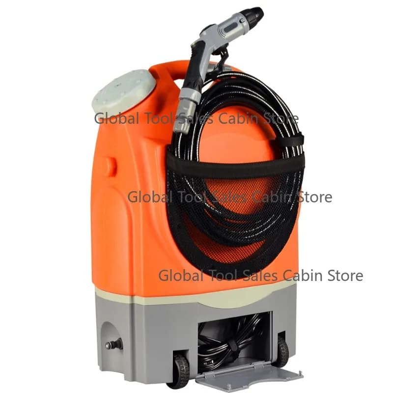 Portable 12V Cordless Pressure Washer 4000mAh Rechargeable Battery Adjustable Water Flow 17L Water Tank 6m Hose 3-9 bar Car
