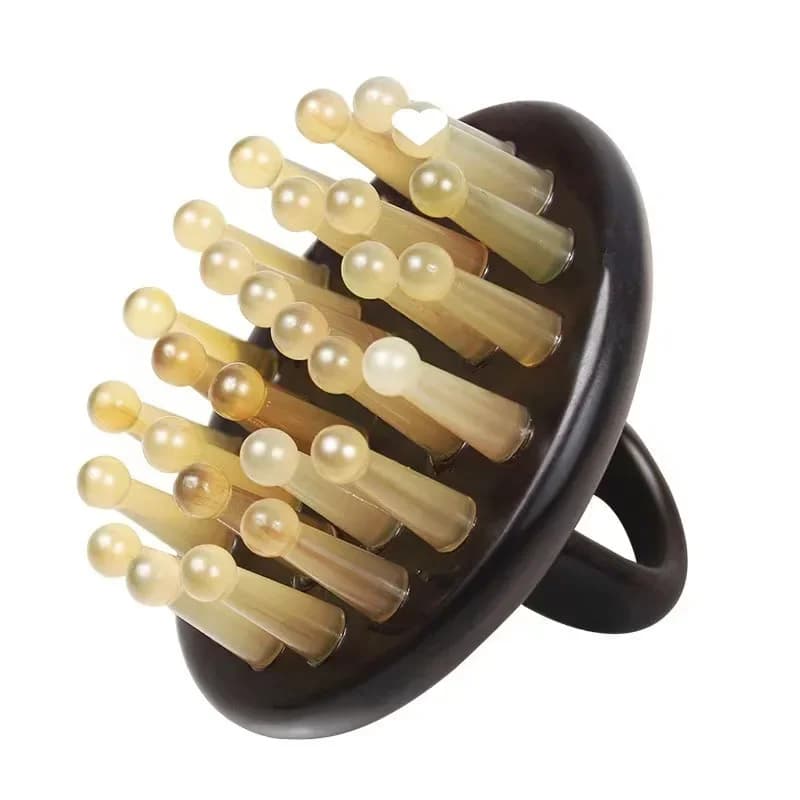 Genuine horn massage comb, head meridian comb, ring horn comb