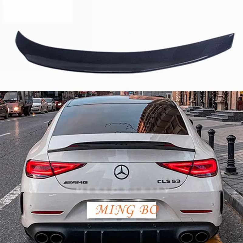 FOR Mercedes-Benz CLS C257 W257 PSM Style Carbon Fiber Rear Spoiler Trunk Wing 2017-2023 FRP Forged carbon