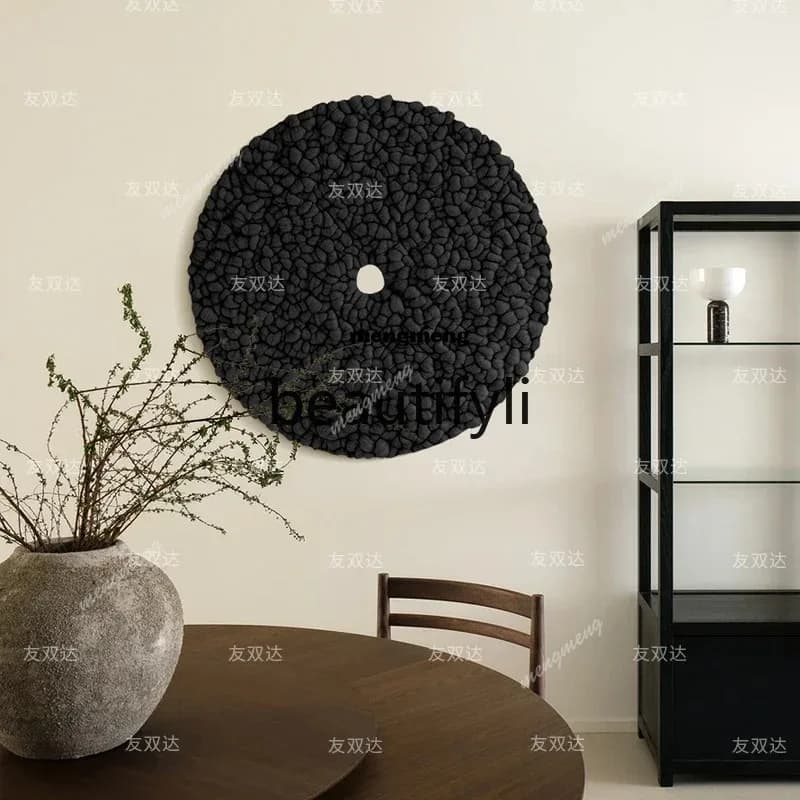 Wabi-sabi wind hanging paintings, high-end living room background wall decorative paintings, hand-woven abstract entrance murals