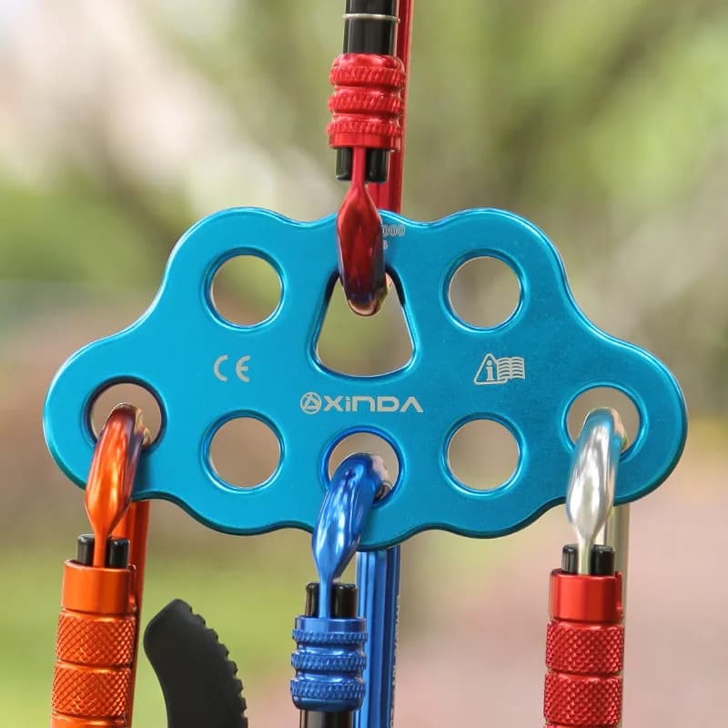 45kN Climbing Aluminum 8 Holes Stainless Steel Rigging Plate 3L Capacity 1mm Thickness for High-Altitude Rescue and Work
