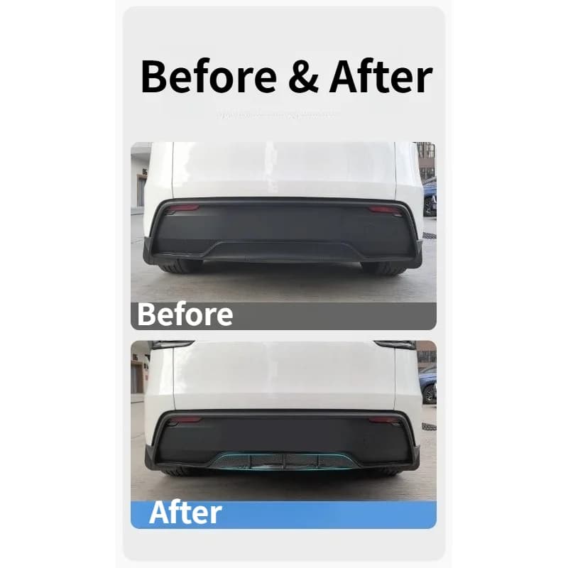 Rear Lower Diffuser Fits Refreshed Tesla Model Y YS Rear Bumper Bottom Spoiler Lip Exterior Sport Upgrade Mod Accessories Parts