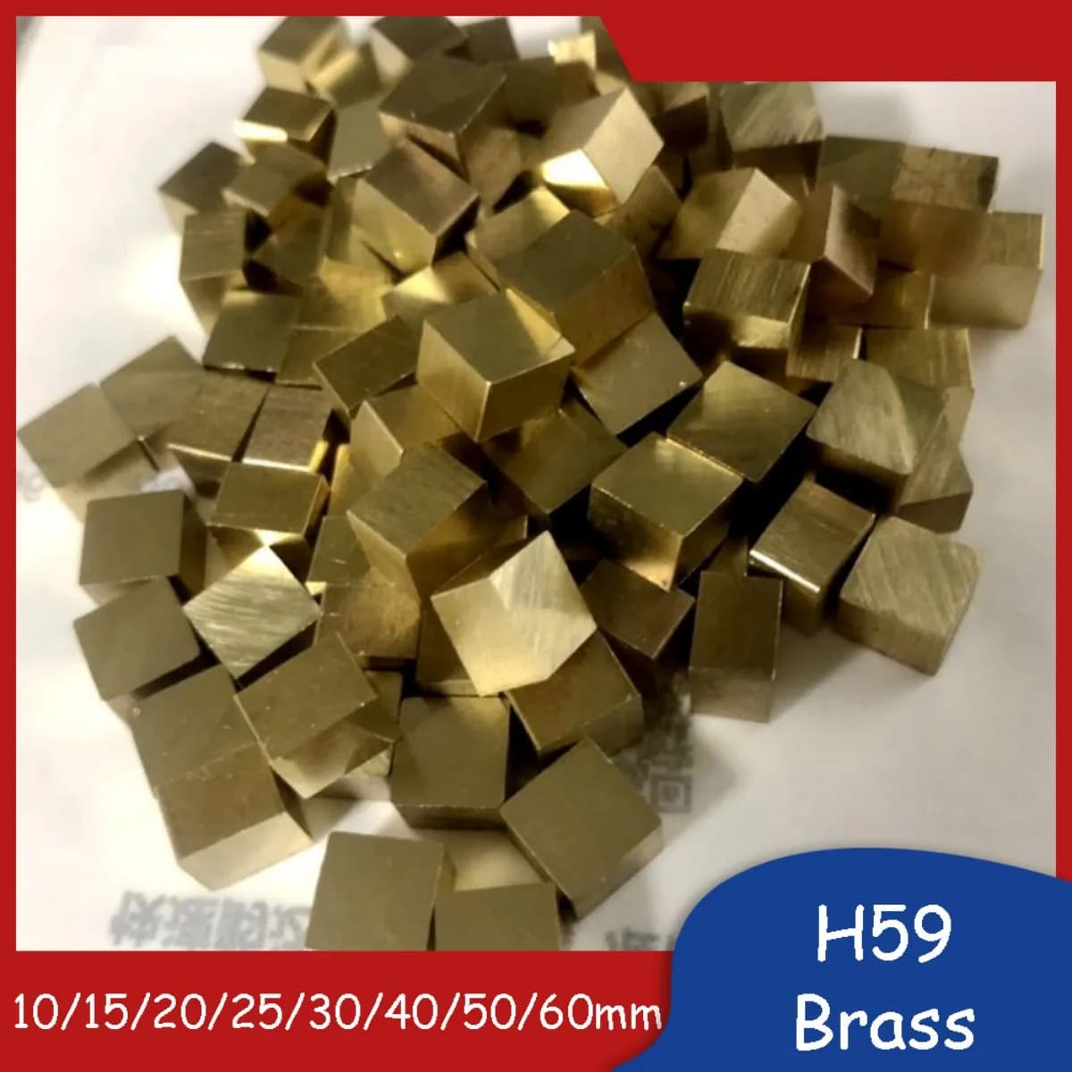 H59 Brass Cube Bolck Solid Cubical DIY High-Quality Metal Material 10mm 15mm 20mm 25mm 30mm 40mm 50mm 60mm