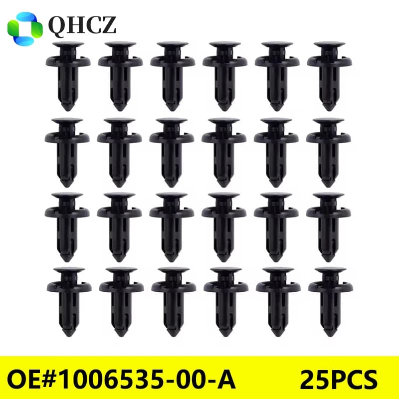 25PCS Garnish Side Protector Push-Type Retainer Clip, OE # 1006535-00-A, for Honda 90505-SX0-003, Tesla 1006535-00-A
