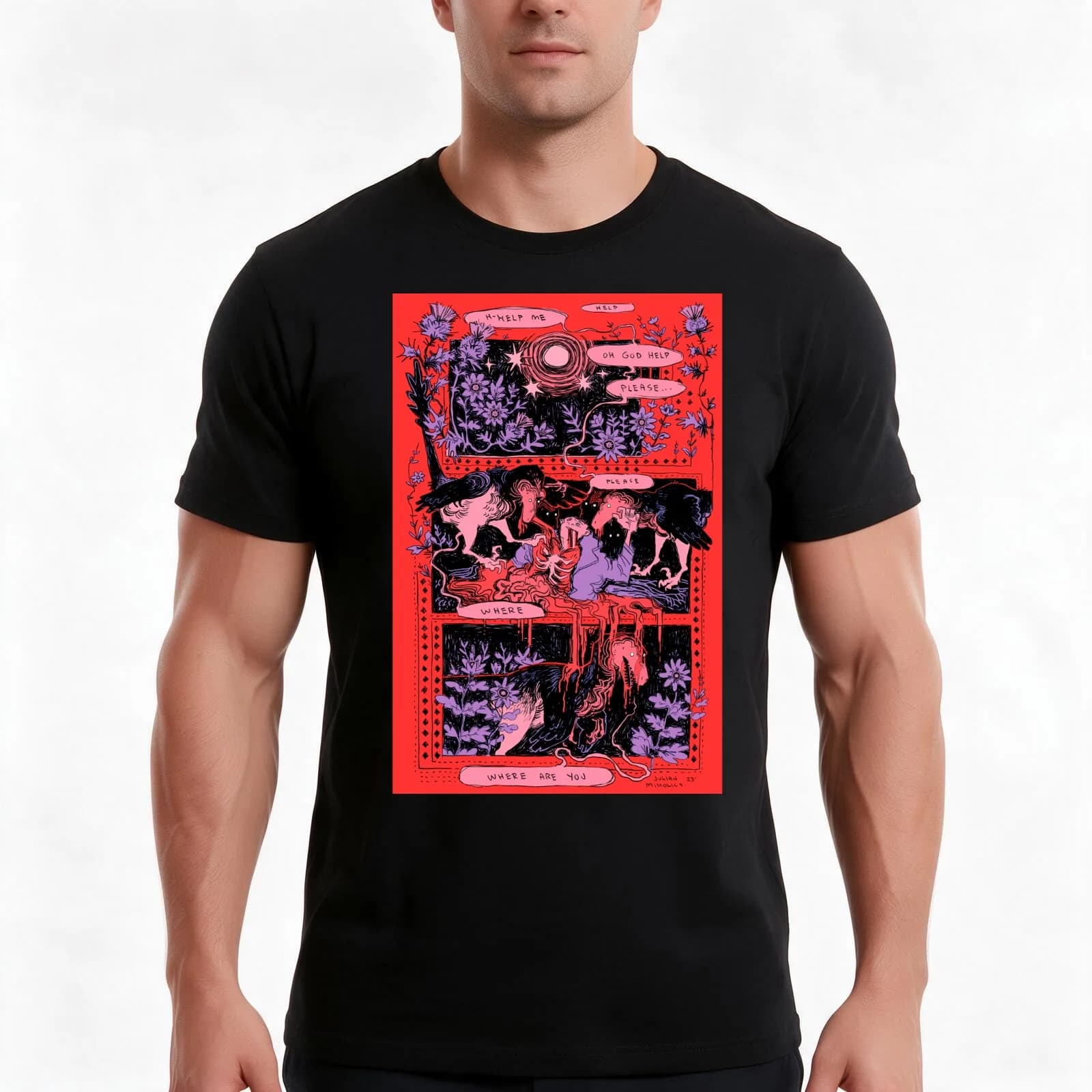 MIMIC T-Shirt, Summer Casual Cotton Tee, Oversized Streetwear Tops, Vintage Graphic Print, Loose Fit Short Sleeve, 100% Cotton