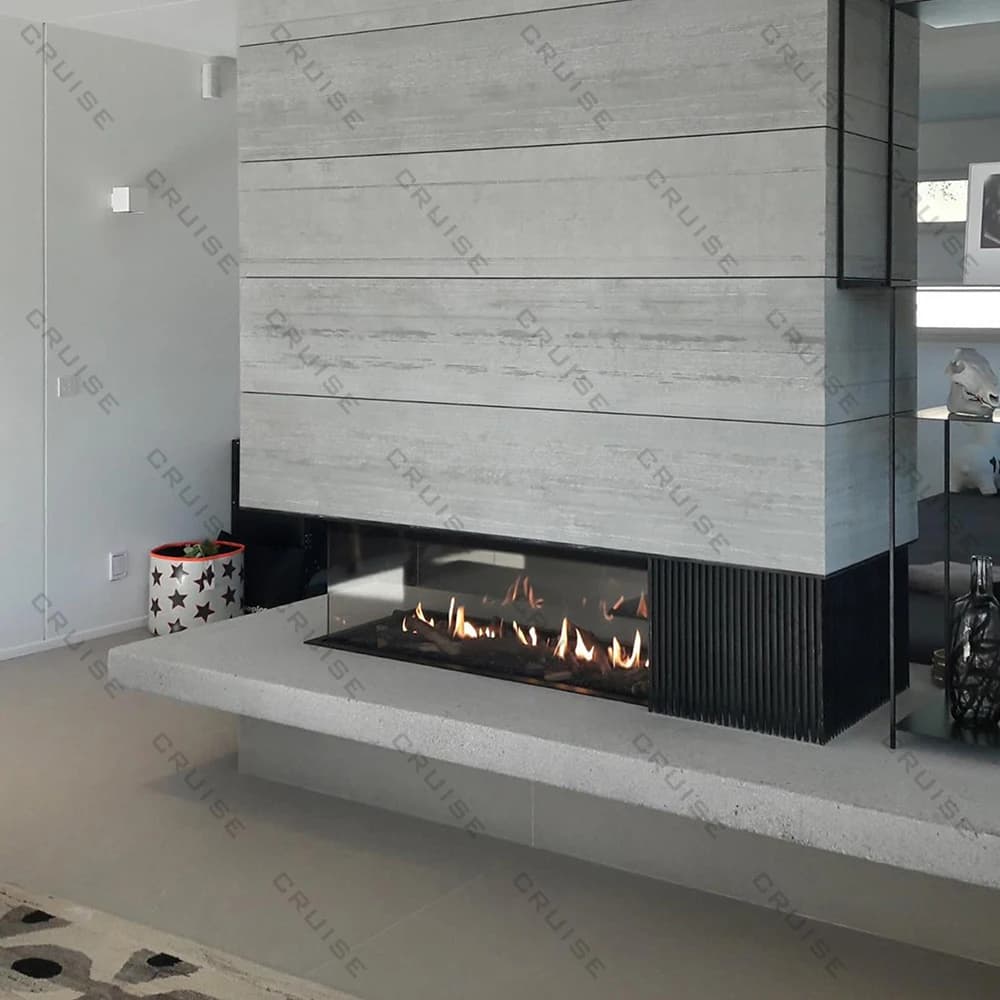 CRUISE 50-Inch Electric Fireplace 915x483x534mm Three Sides See Fire Natural Gas/Liquefied Gas Fuel Built-in Remote Controlled