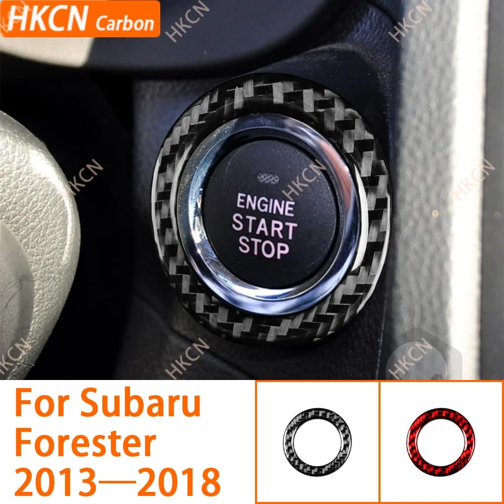 For Subaru Forseter 2013—2018 Carbon Fiber Sticker Ignition Key Hole Ring Panel Trim cover Car Interior Accessories