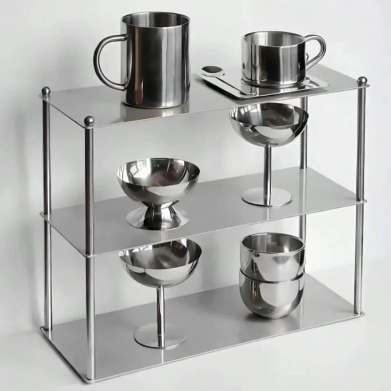 Three Layers Storage Rack Vintage Cup Organizer Cosmetics Storage Rack Kitchens Accessories
