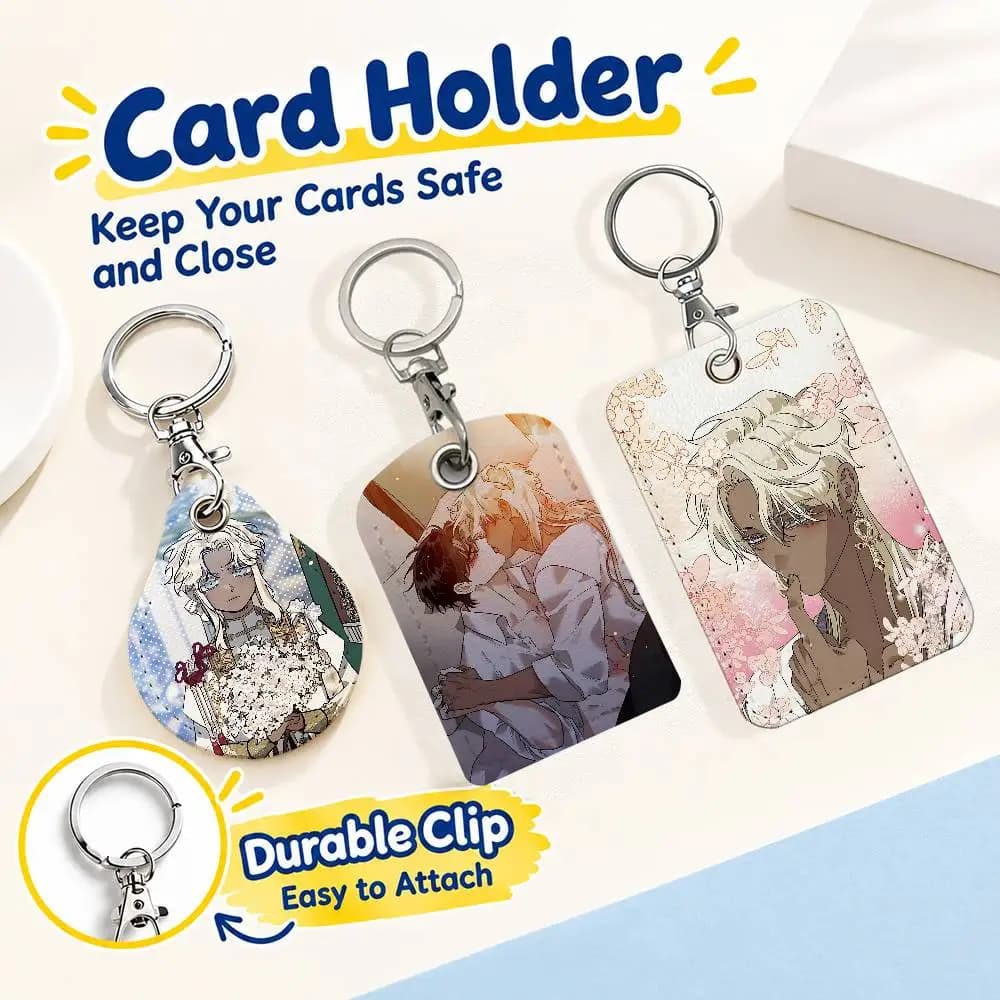 FOR Blossoms of the White Night Card Holder Keychain Key Ring Door Lock Access Protective Case For Security Gift